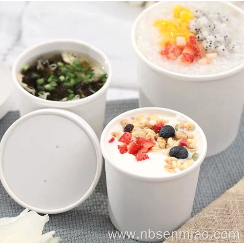 White kraft paper food grade soup bucket